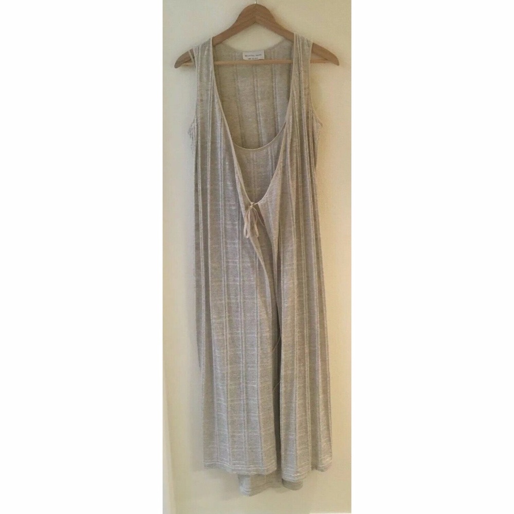 Michael Kors 2 Piece Slip Dress & Duster Vest - Maxi Length Size Medium